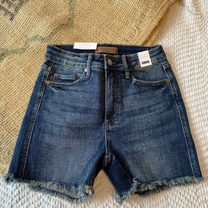 Judy Blue High Rise Frayed Hem Shorts